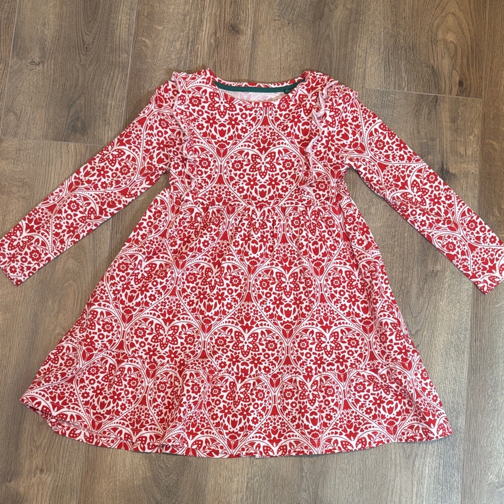 Mini Boden Red and White Floral Kids Dress